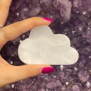 White Onyx Cloud with Easel Stand, Kids Bedroom Decor, Office/Desk Art, Healing